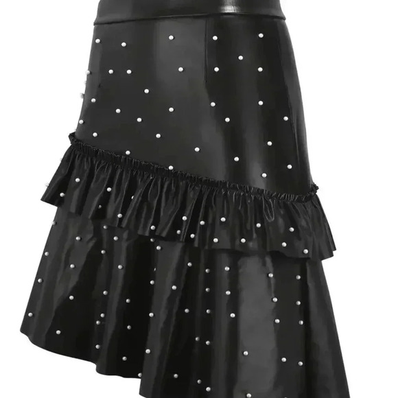 Beaded Ruffle Asymmetrical Hem Skirts - Picture 1 of 5